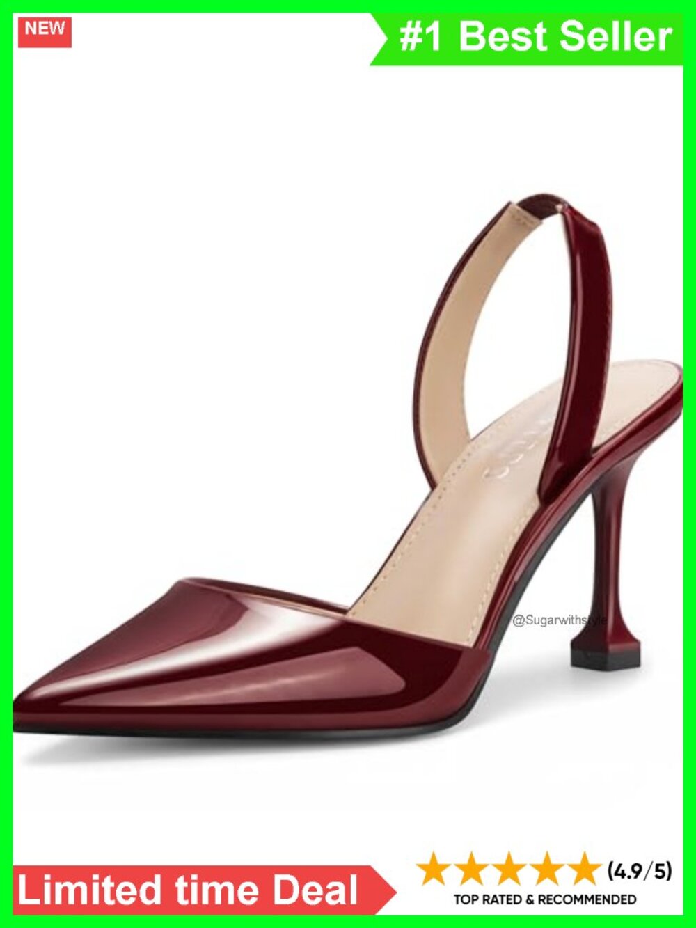 Kitten Heel Slingback Pumps Closed Toe Stiletto Slip On